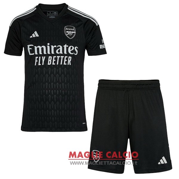 nuova magliette portiere arsenal set completo bambino 2023-2024 nero