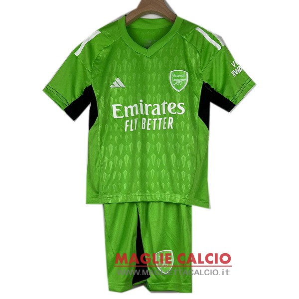 nuova magliette portiere arsenal set completo bambino 2023-2024 verde