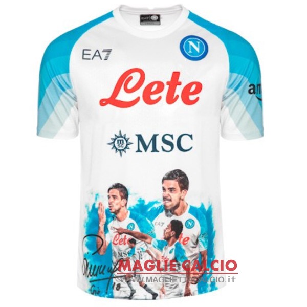 thailandia nuova speciale divisione magliette napoli 2023-2024 bianco iii blu