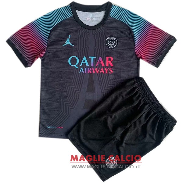 nuova speciale divisione magliette paris saint germain set completo uomo 2023-2024 purpura nero