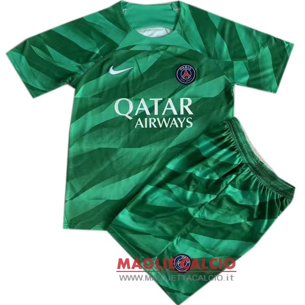 nuova divisione magliette portiere paris saint germain set completo uomo 2023-2024 verde