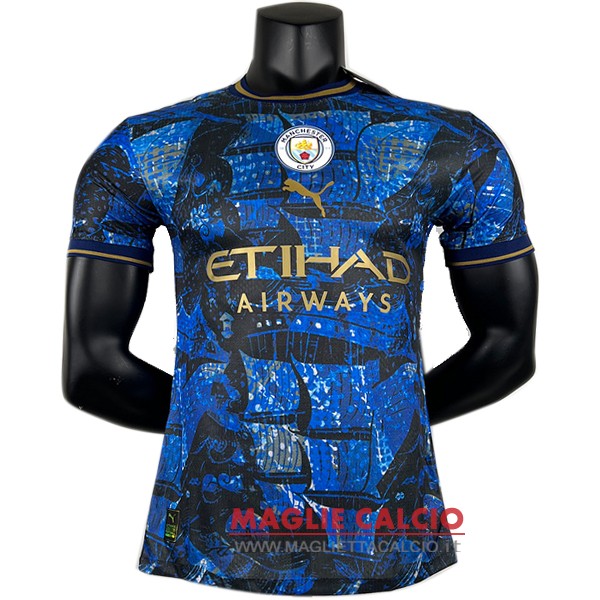 tailandia nuova speciale giocatori divisione magliette manchester city 2023-2024 blu navy