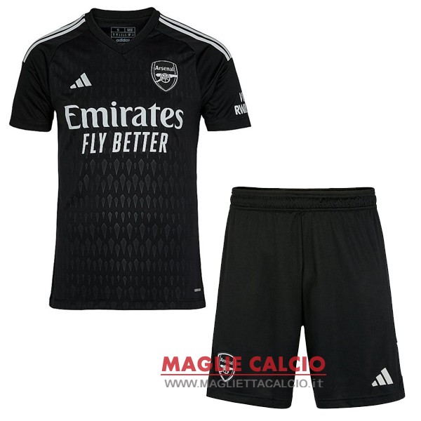 nuova divisione magliette portiere arsenal set completo uomo 2023-2024 nero