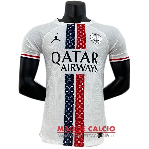 thailandia nuova speciale giocatori divisione magliette paris saint germain set completo uomo 2023-2024 bianco rosso