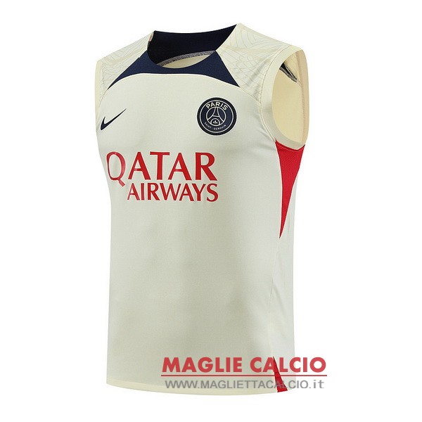 nuova formazione senza maniche divisione magliette paris saint germain 2023-2024 giallo blu