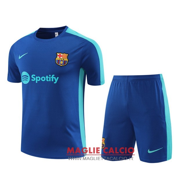 formazione magliette barcellona set completo bambino 2023-2024 blu verde