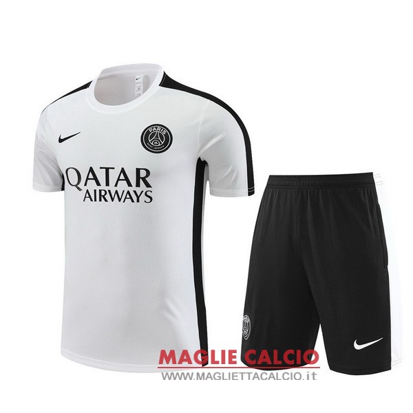 nuova formazione set completo divisione magliette psg 2023-2024 bianco nero