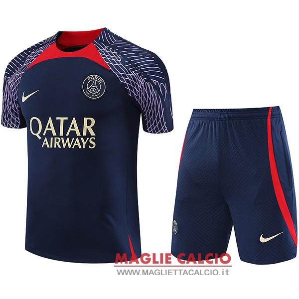 nuova formazione set completo divisione magliette psg 2023-2024 blu purpureo