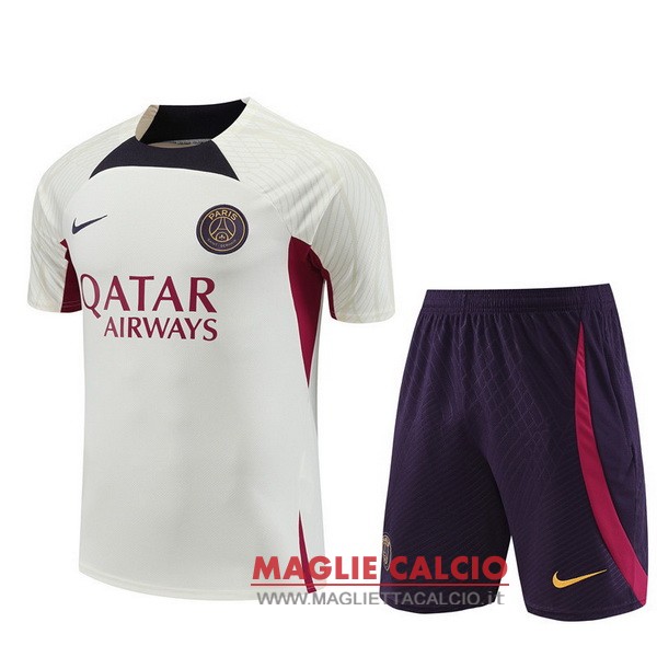 nuova formazione set completo divisione magliette psg 2023-2024 giallo purpureo