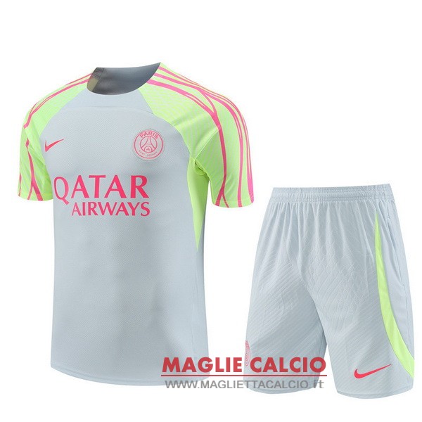 formazione magliette paris saint germain set completo bambino 2023-2024 grigio verde