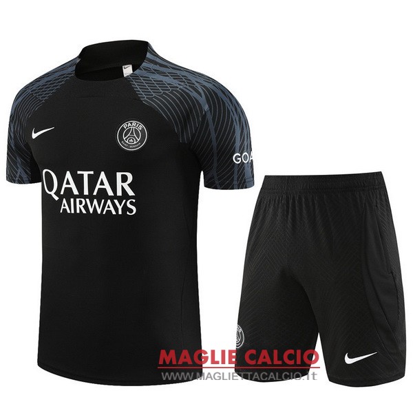 formazione magliette paris saint germain set completo bambino 2023-2024 nero