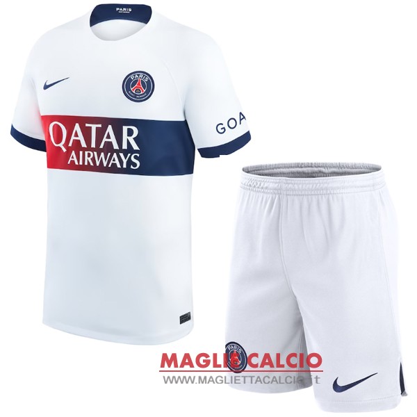 nuova seconda magliette paris saint germain set completo bambino 2023-2024