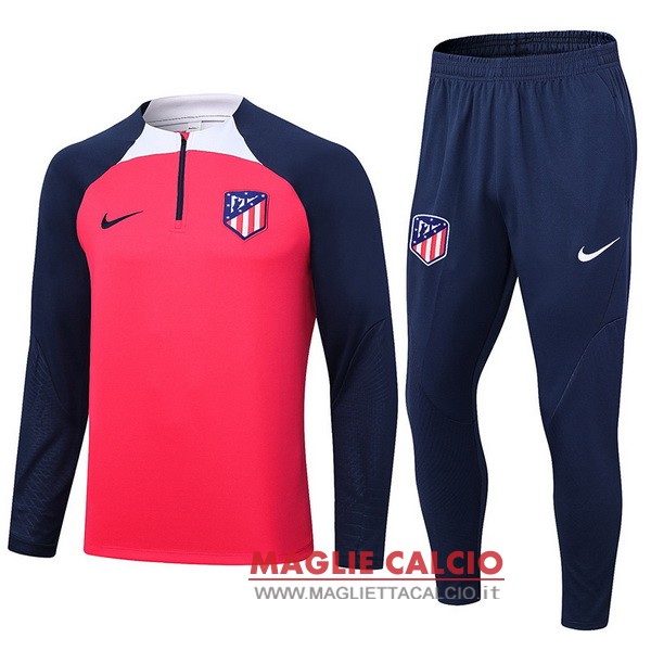 felpa da allenamento bambino set completo atletico madrid 2023-2024 rosso blu