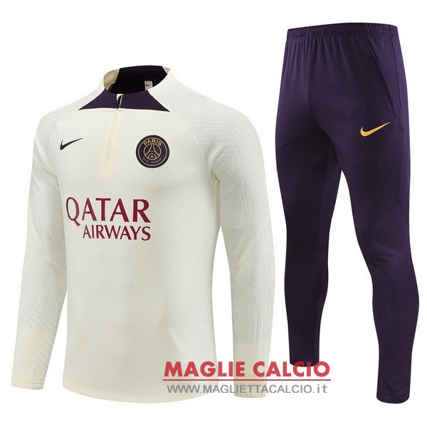 nuova giocatori paris saint germain insieme completo giallo purpureo felpa da allenamento 2023-2024