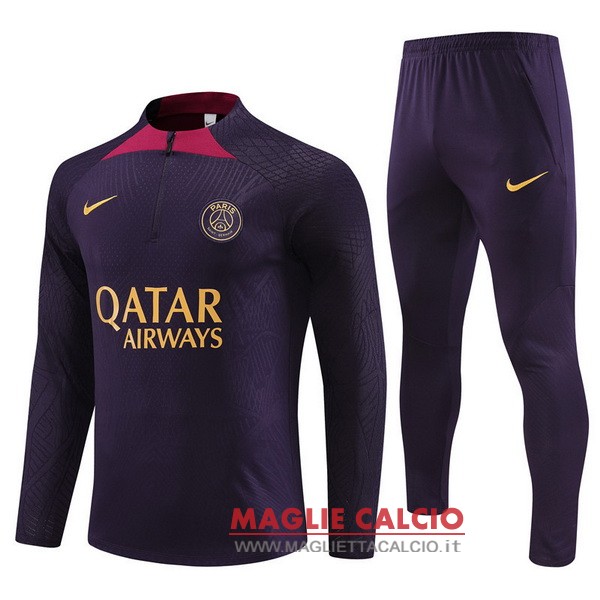 felpa da allenamento giocatori bambino set completo psg 2023-2024 purpureo I rosso