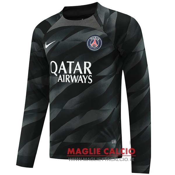 tailandia nuova divisione magliette portiere manica lunga paris saint germain 2023-2024 nero