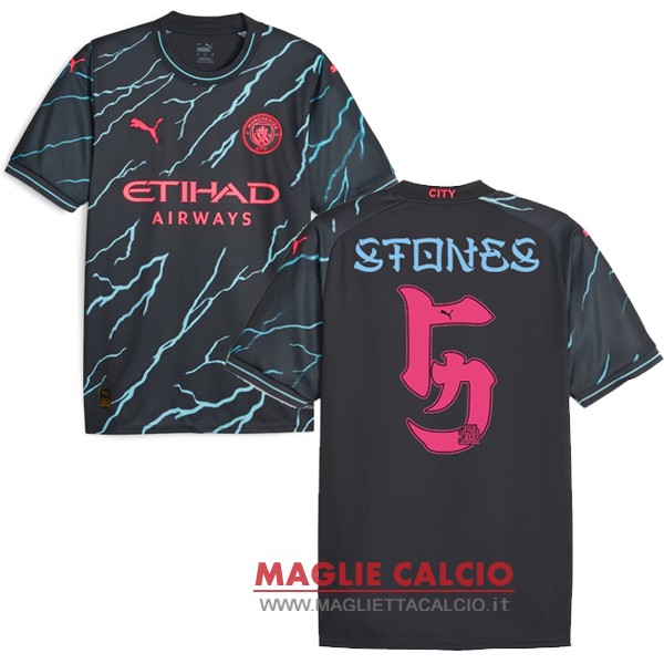 Stones thailandia nuova terza divisione magliette manchester city 2023-2024