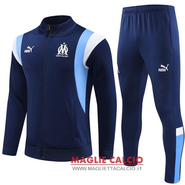 nuova marseille insieme completo blu II bianco giacca lunga zip 2023-2024