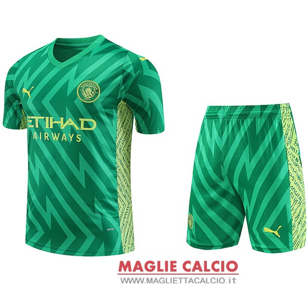 nuova divisione magliette portiere manchester city set completo uomo 2023-2024 verde