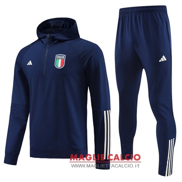 nuova italia insieme completo blu navy felpa cappuccio 2023