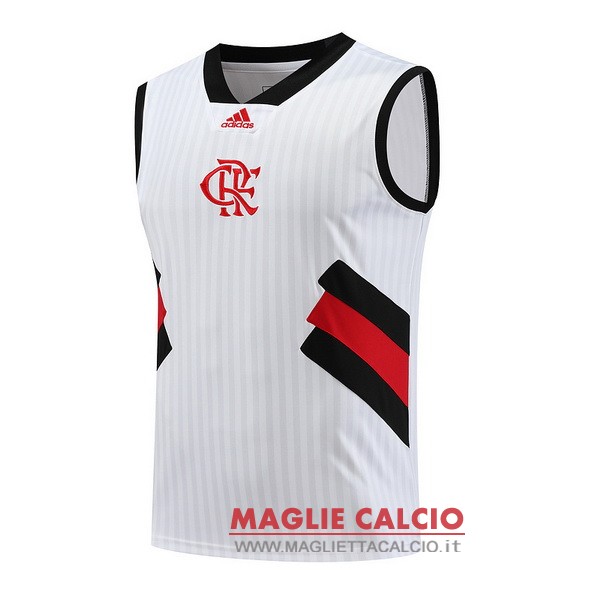 nuova sin mangas formazione divisione magliette flamengo 2023-2024 bianco nero