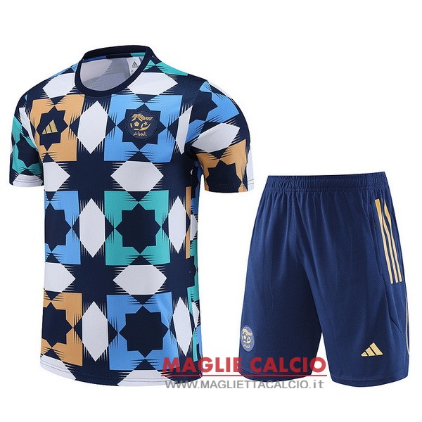 formazione bambino set completo maglia algeria 2023 giallo blu