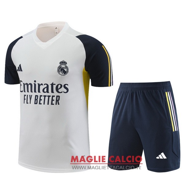 nuova magliette set completo real madrid formazione 2023-2024 bianco I blu navy