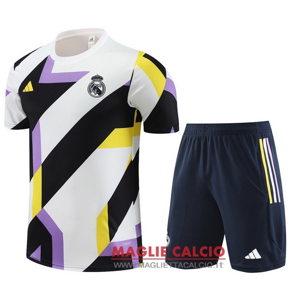 formazione magliette real madrid set completo bambino 2023-2024 bianco purpureo blu