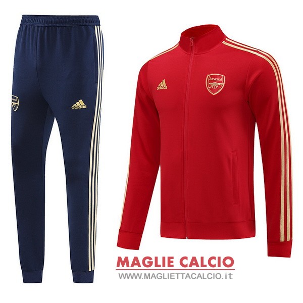 nuova arsenal insieme completo rosso blu giacca lunga zip 2023