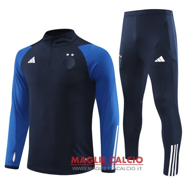 felpa da allenamento bambino set completo algeria 2023 blu