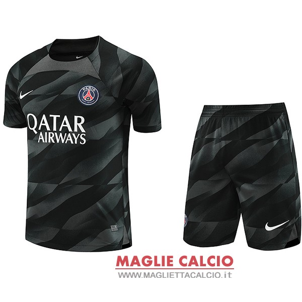 tailandia nuova divisione magliette set completo uomo portiere paris saint germain 2023-2024 nero