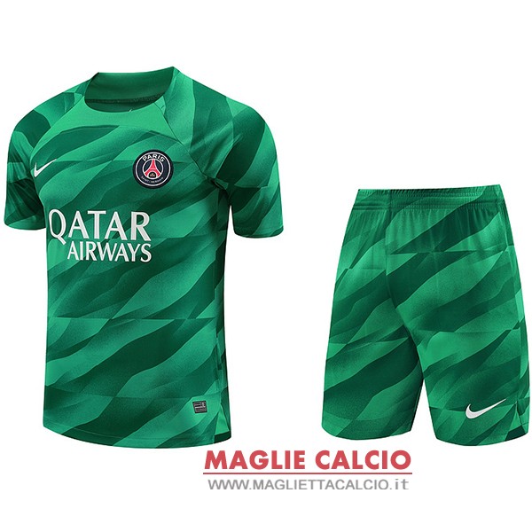 tailandia nuova divisione magliette set completo uomo portiere paris saint germain 2023-2024 verde