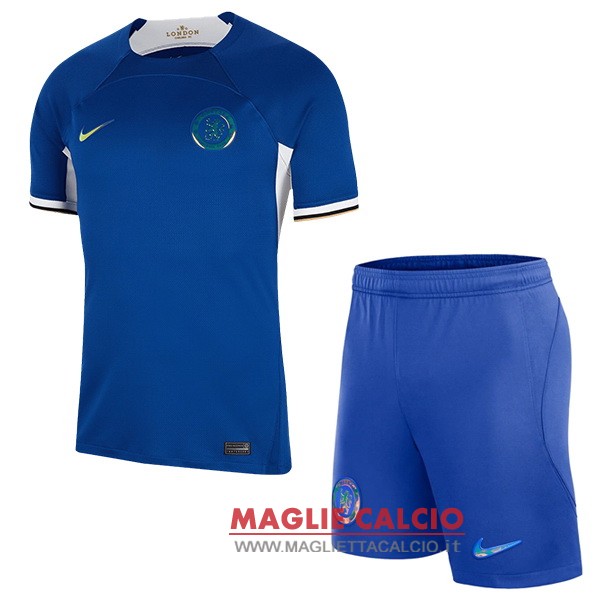 nuova prima magliette chelsea set completo bambino 2023-2024