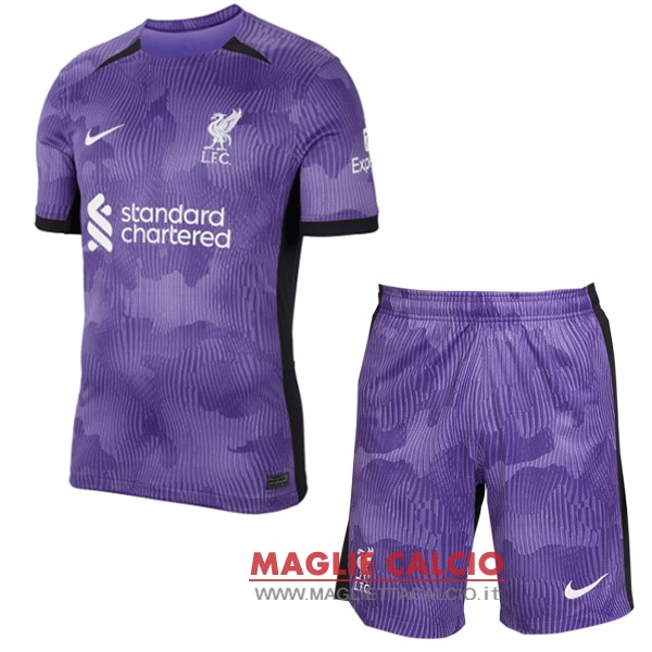 nuova terza magliette liverpool set completo bambino 2023-2024 verde