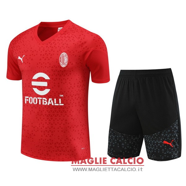 nuova formazione set completo divisione magliette ac milan 2023-2024 rosso nero