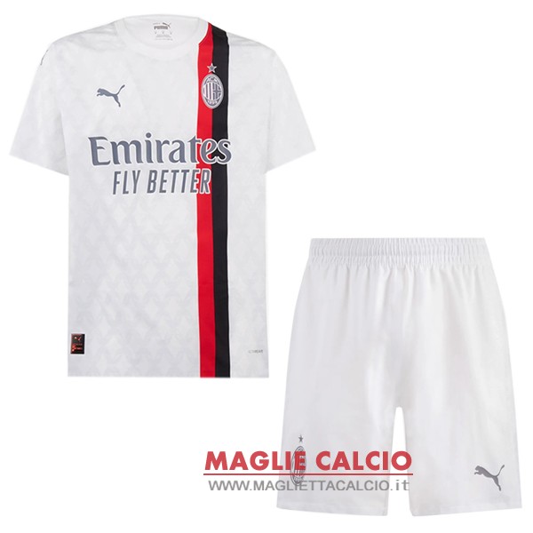 nuova seconda magliette ac milan set completo bambino 2023-2024