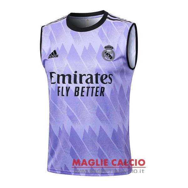 nuova sin mangas magliette real madrid formazione 2023-2024 purpureo