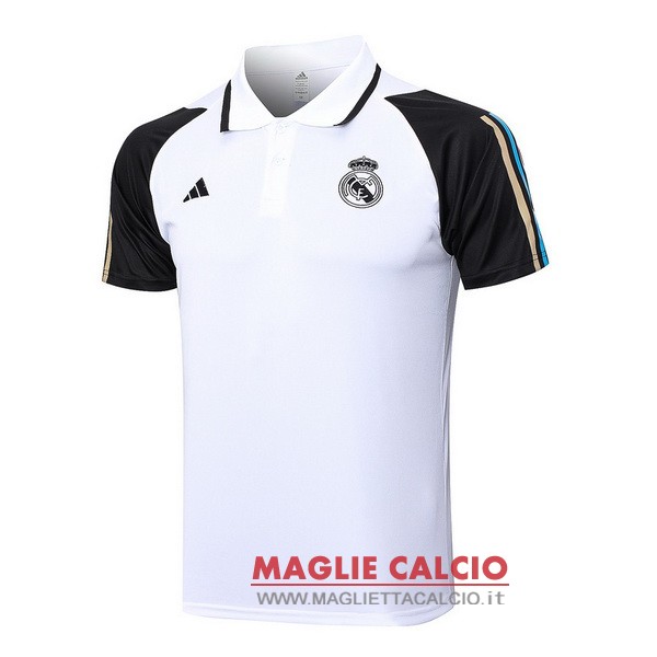 real madrid nero bianco magliette polo nuova 2023-2024