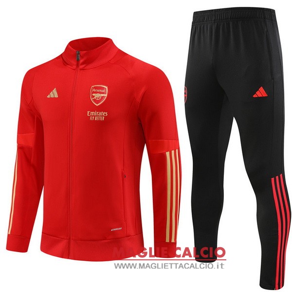 nuova arsenal insieme completo rosso nero giacca lunga zip 2023