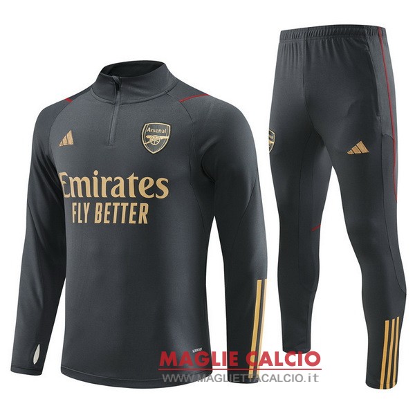 nuova arsenal insieme completo grigio navy felpa da allenamento 2023-2024