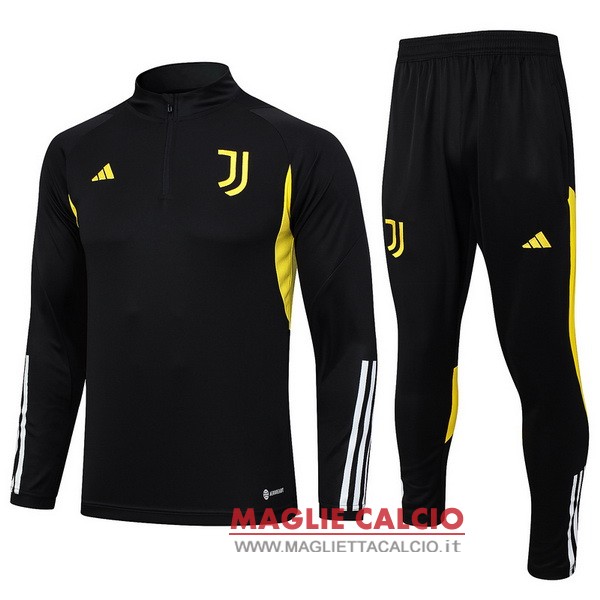 nuova juventus insieme completo nero giallo bianco felpa da allenamento 2023-2024