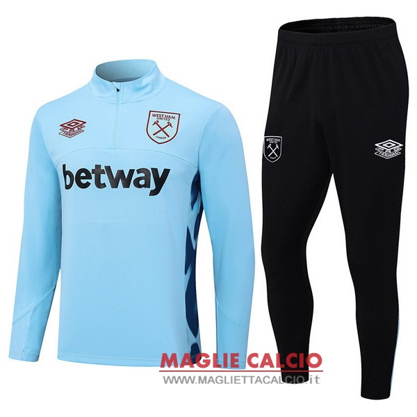 nuova west ham insieme completo blu nero bambino felpa da allenamento 2023-2024