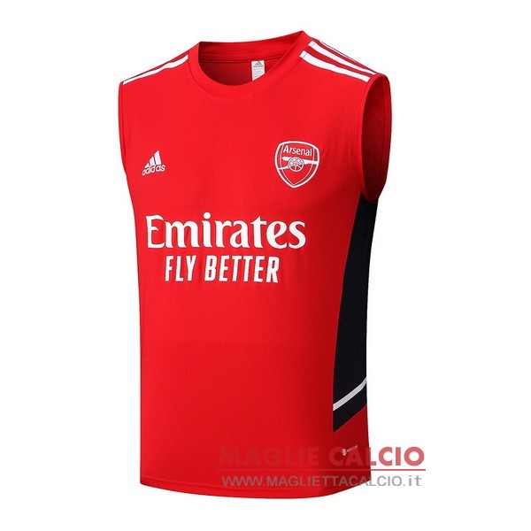 nuova formazione senza maniche magliette arsenal 2022-2023 rosso bianco blu