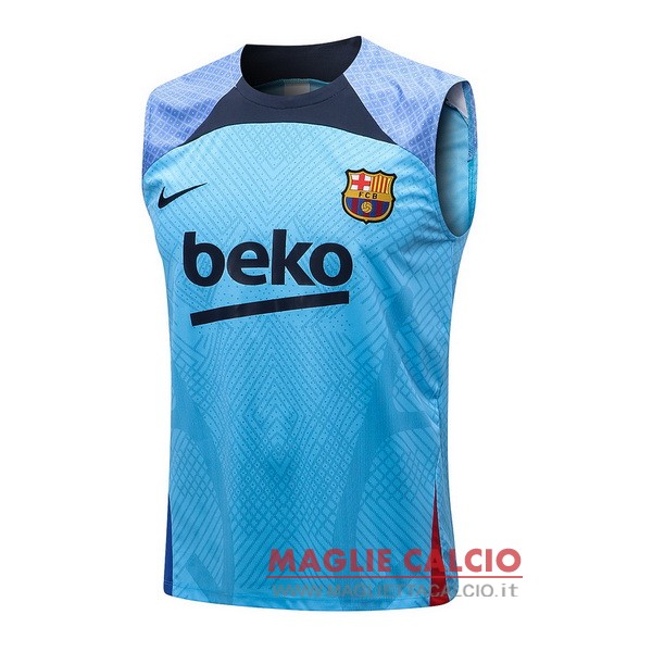 nuova senza maniche magliette barcelona formazione 2022-2023 I blu