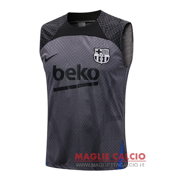nuova senza maniche magliette barcelona formazione 2022-2023 grigio nero