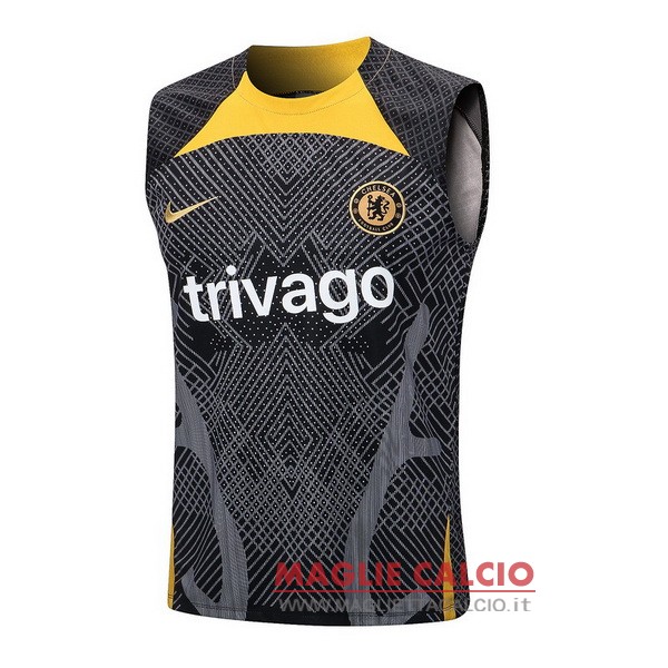 nuova magliette chelsea formazione senza maniche 2022-2023 nero giallo