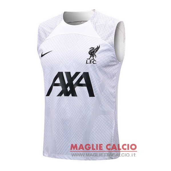 nuova formazione senza maniche magliette liverpool 2022-2023 bianco grigio