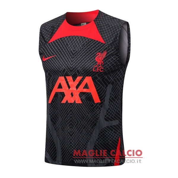 nuova formazione senza maniche magliette liverpool 2022-2023 nero rosso