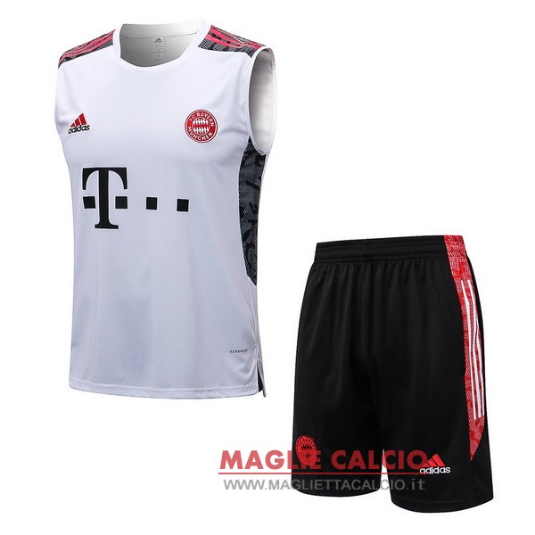 nuova magliette bayern munich formazione set completo senza maniche 2022-2023 rosso nero