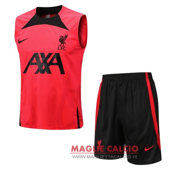 nuova formazione senza maniche Insieme completo magliette liverpool 2022-2023 rosso l nero